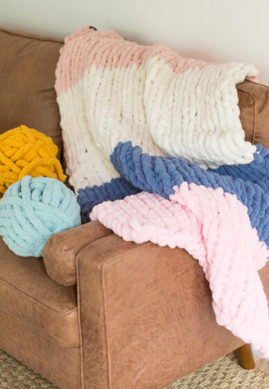 Chunky Knit Blanket Kit, DIY Craft Kit, Gifts