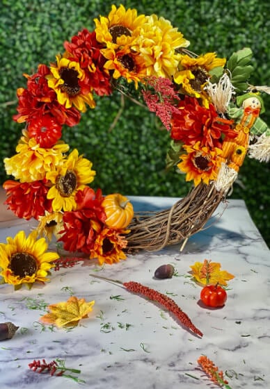 Artificial Fall Wreath Making at Home