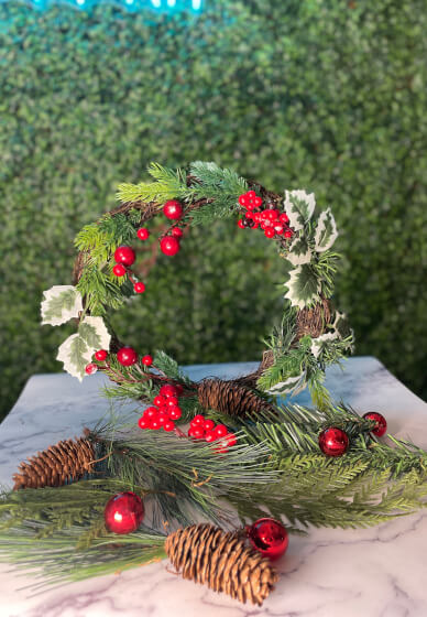 Artificial Holiday Wreath Making at Home