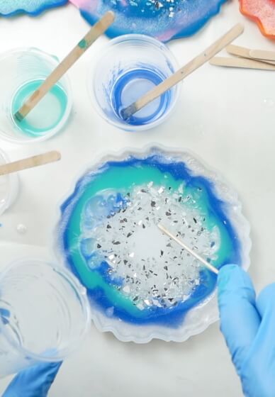 DIY Resin Art Geode Coasters