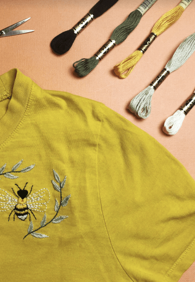 Embroidery Class: Embroidered Bee T-Shirt