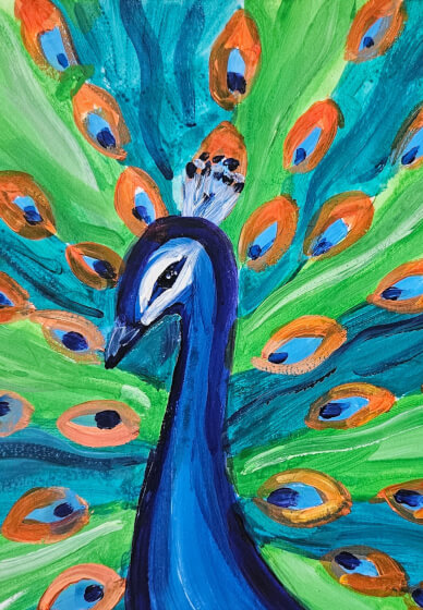 Learn Acrylic Painting: Peacock