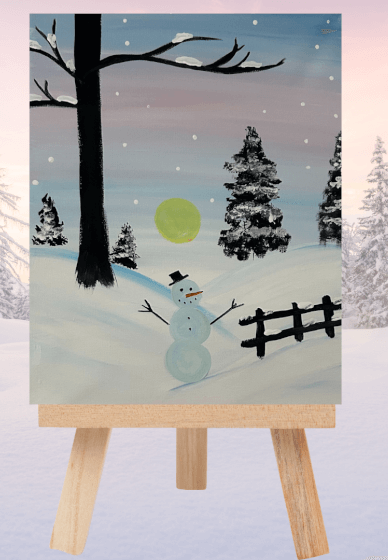 Learn Acrylic Painting: Snowy Sunset