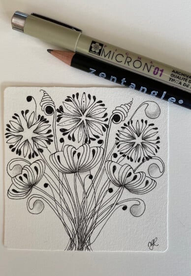Learn Zentangle® Art: A Floral Tribute, Online class, Gifts