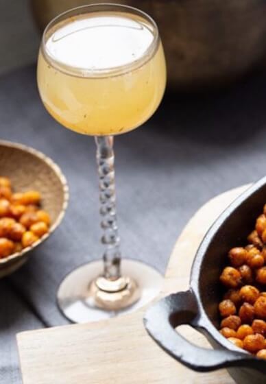 Make a Cumin Martini and Spiced Crispy Garbanzo Beans