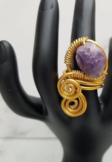 Make Gemstone Wire Wrapped Rings at Home