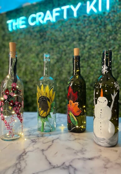 Make Painted Wine Bottles at Home