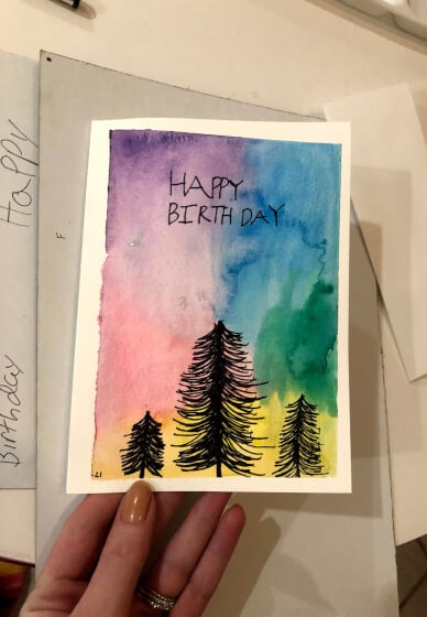 Make Watercolor Greeting Cards for Team Building