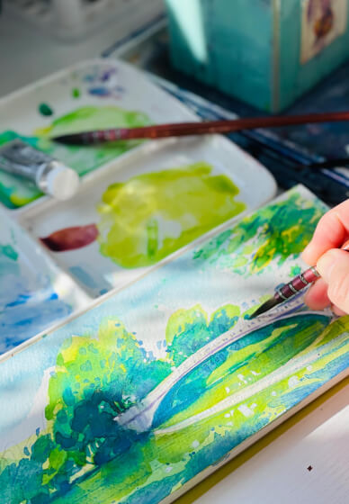 Nature Scape Watercolor Painting Class