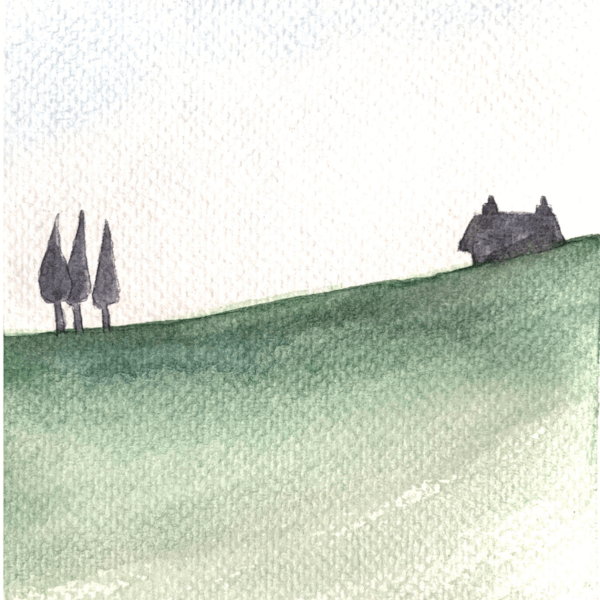 watercolor paintings of simple landscapes