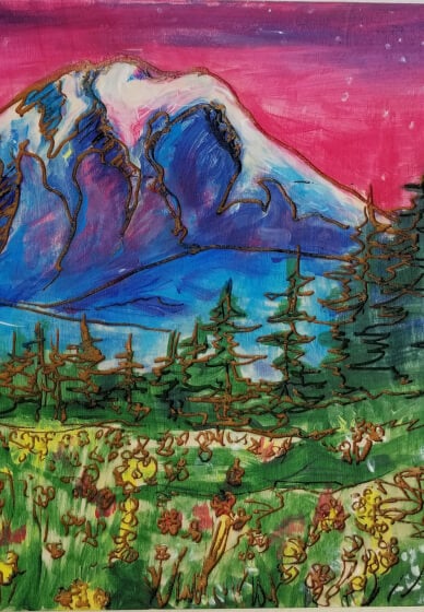 Painting Class: Mt. Rainier on Wood Panel