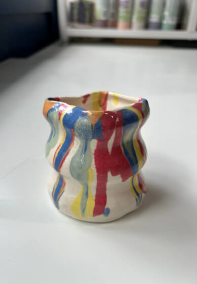 Pottery Wheel Throwing Class: Drip Marbling