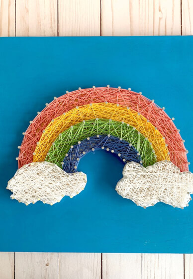 Cadre 335x335mm DIY pour Motif String Art Kits Kit Dartisanat pour Enfants Kit Arts & Crafts HomeDecTime Kit Art String Rainbow Football String Art Artisanat Adulte 