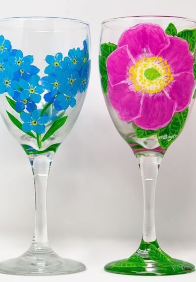 Sip and Paint Wine Glasses at Home, Online class & kit, Gifts
