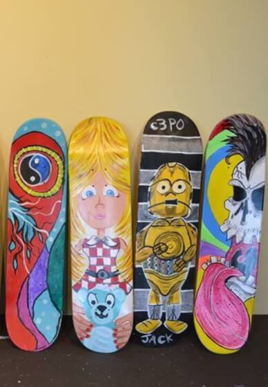 Skateboard Painting for Team Building
