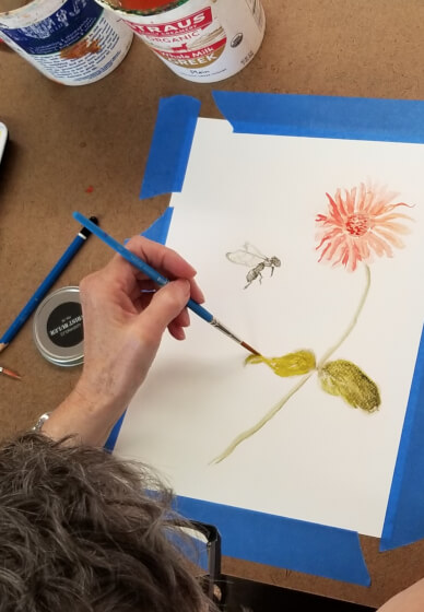 Watercolor Class: Bees and Blooms