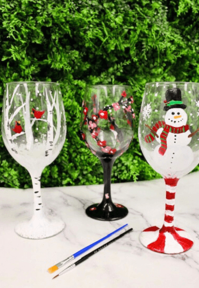 Wine Glass Painting at Home