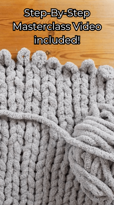 Hand Knit Chunky Blanket | Take and Make Kit