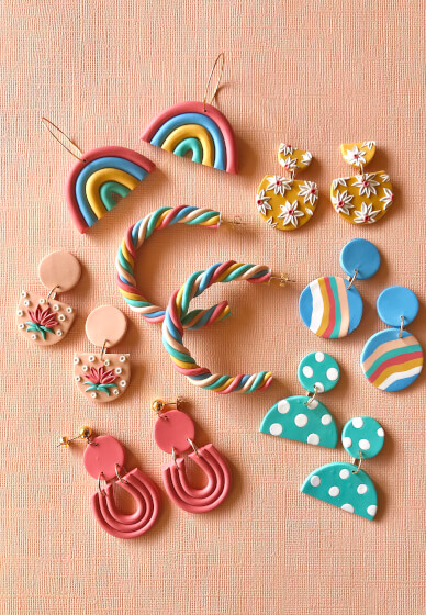 DIY Colorful Polymer Clay Earrings Craft Kit