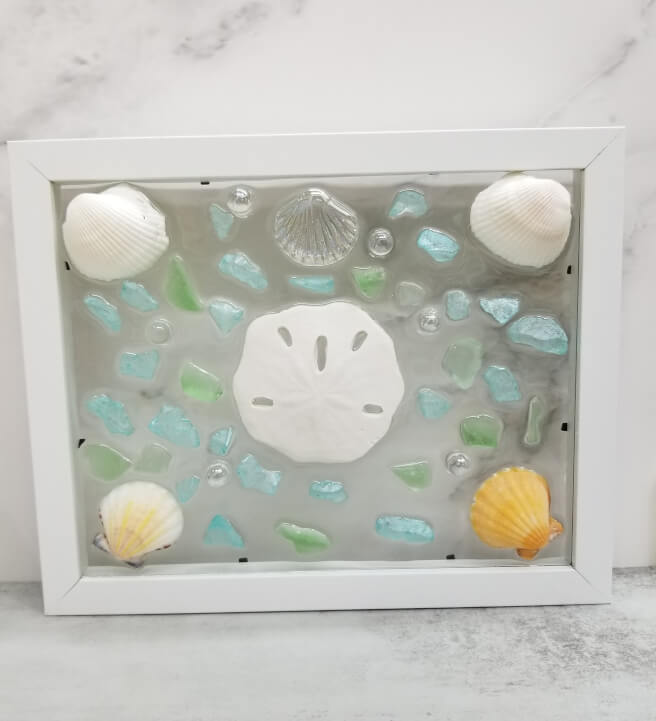 Kit, Do It Yourself DIY Resin Art Kit, Sea Glass Picture, Shell Art,  Crafting Gift, Home Crafting. Craft Kits. Wave. 