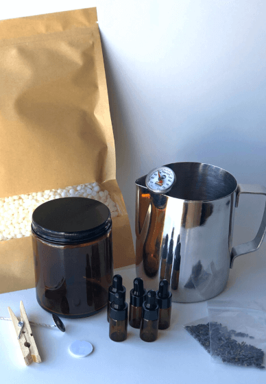 Online] Seasonal Soy Wax Candle Making Class – Assembly: gather + create