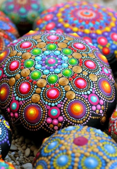 Mandala Painting on Stones, Online class & kit