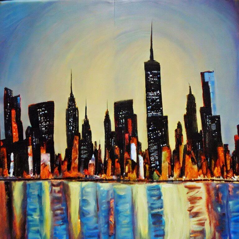 1-SESSION ADULT : BEGINNER'S ACRYLIC PAINTING WORKSHOP ONLINE: HOW TO PAINT  A CITYSCAPE - The Art Studio NY