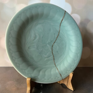Kintsugi Bowl, Kintsugi Celadon Green Bowl, Gift for Her, Kintsugi